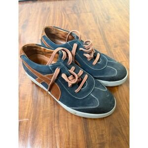Men's Gravity Defyer Blue Orange Brown Thierry Casual Suede Sneaker Shoe Size 9